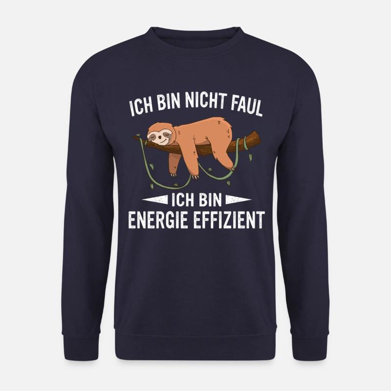 Faultier Faultiere Tier Schlafen Faul - Unisex Pullover - Navy