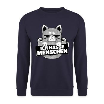 Chaton chaton Chat Animal Chats - Sweat-shirt Unisexe - marine - Devant - Alina (178cm) & Michal (187cm)