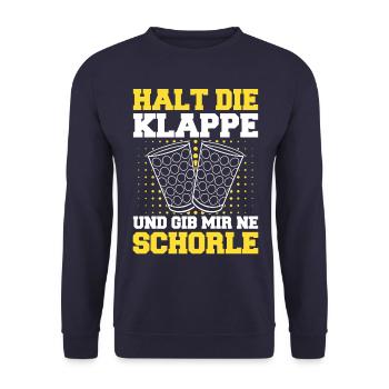 Pfalz Pfälzer Rheinland Pfalz Schorle - Unisex Pullover - Navy - Vorne - Alina (178cm) & Michal (187cm)