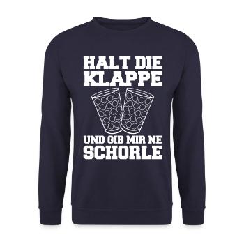 Pfalz Pfälzer Rheinland Pfalz Schorle - Unisex Pullover - Navy - Vorne - Alina (178cm) & Michal (187cm)