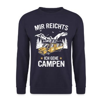 Camping Wohnwagen Camper - Unisex Pullover - Navy - Vorne - Alina (178cm) & Michal (187cm)