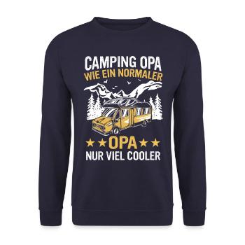 Camping Wohnwagen Camper - Unisex Pullover - Navy - Vorne - Alina (178cm) & Michal (187cm)