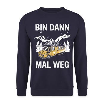 Camping Wohnwagen Camper - Unisex Pullover - Navy - Vorne - Alina (178cm) & Michal (187cm)