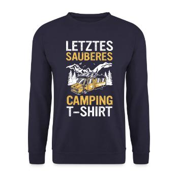 Camping Wohnwagen Camper - Unisex Pullover - Navy - Vorne - Alina (178cm) & Michal (187cm)