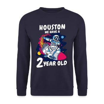 Cadeau 2 ans anniversaire garçon ou fille - Sweat-shirt Unisexe - marine - Devant - Alina (178cm) & Michal (187cm)