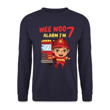 Cadeau 7 ans anniversaire garçon ou fille - Sweat-shirt Unisexe - marine - Devant - Alina (178cm) & Michal (187cm)