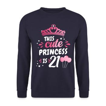 Gift 21 Years Birthday Child - Unisex Sweatshirt - navy - Front - Alina (178cm) & Michal (187cm)