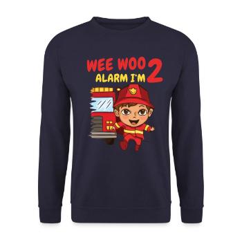 Cadeau 2 ans anniversaire garçon ou fille - Sweat-shirt Unisexe - marine - Devant - Alina (178cm) & Michal (187cm)