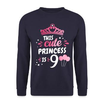 Cadeau 9 ans anniversaire garçon ou fille - Sweat-shirt Unisexe - marine - Devant - Alina (178cm) & Michal (187cm)