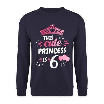 Cadeau 6 ans anniversaire garçon ou fille - Sweat-shirt Unisexe - marine - Devant - Alina (178cm) & Michal (187cm)