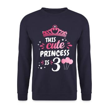Cadeau 3 ans anniversaire garçon ou fille - Sweat-shirt Unisexe - marine - Devant - Alina (178cm) & Michal (187cm)