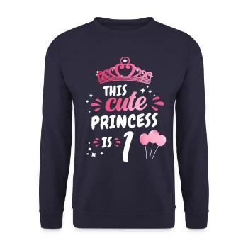 Cadeau 1 an anniversaire garçon ou fille - Sweat-shirt Unisexe - marine - Devant - Alina (178cm) & Michal (187cm)