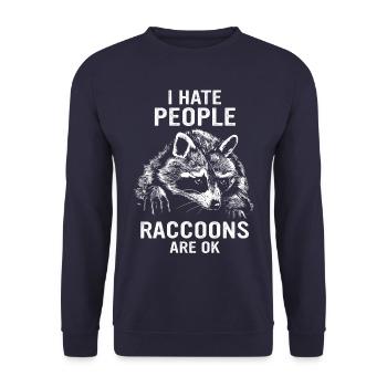Raton laveur - Sweat-shirt Unisexe - marine - Devant - Alina (178cm) & Michal (187cm)