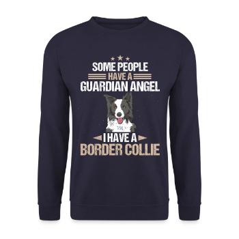 Border Collie Dog Dog Owner - Unisex Sweatshirt - navy - Front - Alina (178cm) & Michal (187cm)