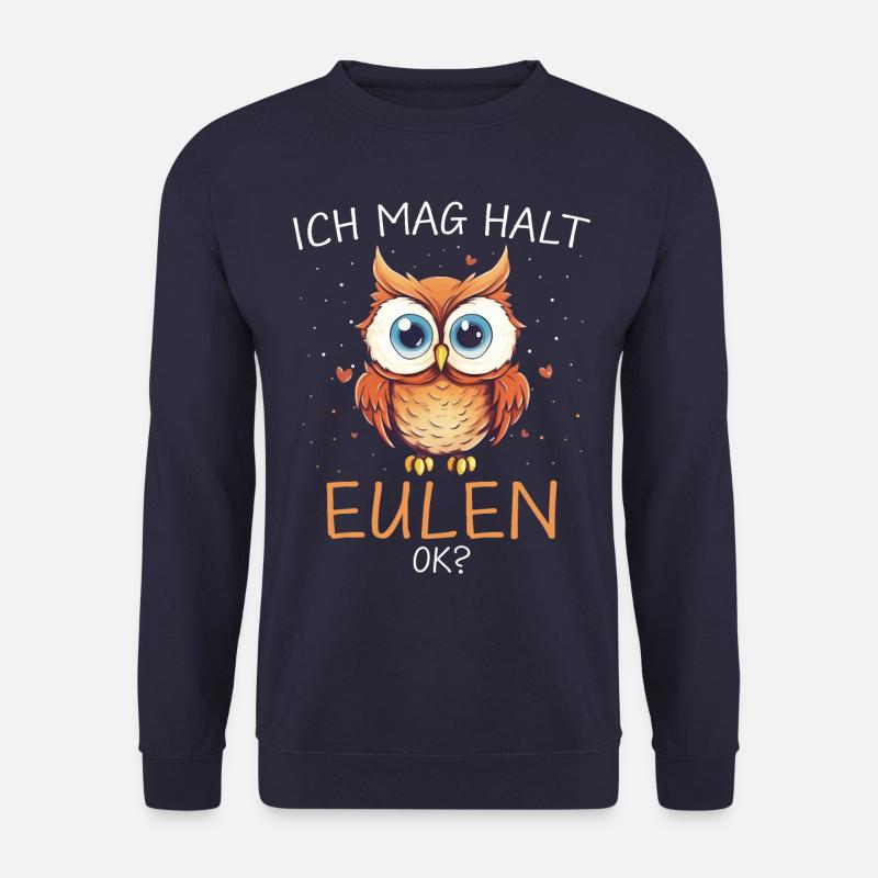Nachteule Eule Eulen Vogel - Unisex Pullover - Navy