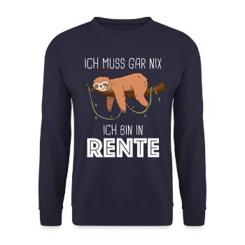 Ruhestand Rentner Rente Pension Renteneintritt - Unisex Pullover - Navy - Vorne - Alina (178cm) & Michal (187cm)