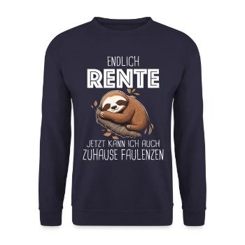 Ruhestand Rentner Rente Pension Renteneintritt - Unisex Pullover - Navy - Vorne - Alina (178cm) & Michal (187cm)