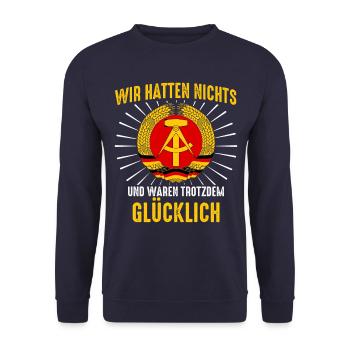 East Germany East Ossi GDR Homeland Eastern Bloc - Unisex Sweatshirt - navy - Front - Alina (178cm) & Michal (187cm)