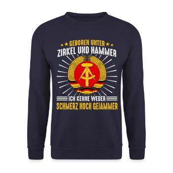 East Germany East Ossi GDR Homeland Eastern Bloc - Unisex Sweatshirt - navy - Front - Alina (178cm) & Michal (187cm)