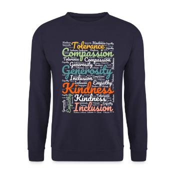 Weltfreundlichkeitstag - World Kindness Day - Unisex Sweatshirt - navy - Front - Alina (178cm) & Michal (187cm)