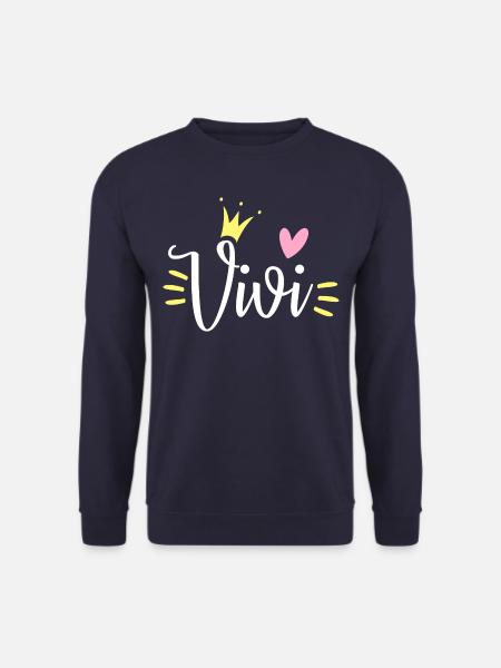 Vivi Name Crown - Unisex Sweatshirt - navy