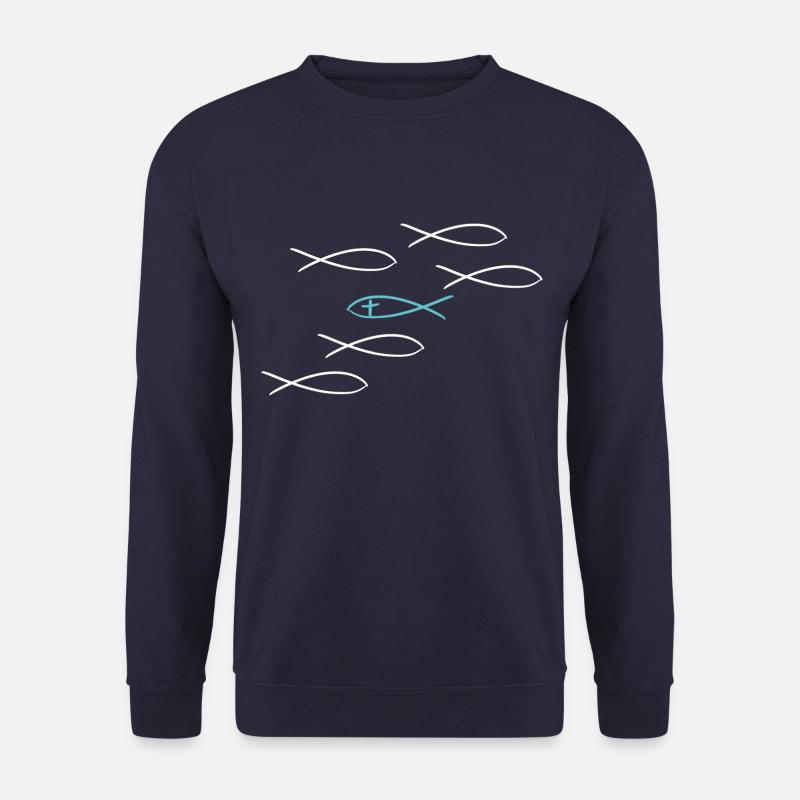 Christ Symbol Fisch Glaube Gott christlich Jesus - Unisex Pullover - Navy