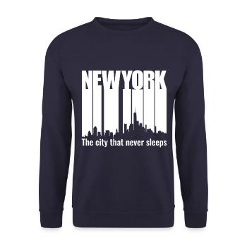 new york - Sweat-shirt Unisexe - marine - Devant - Alina (178cm) & Michal (187cm)