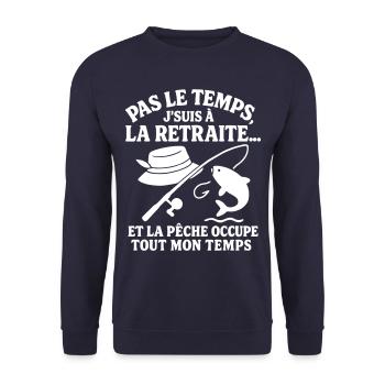 Retraite & pêche - Sweat-shirt Unisexe - marine - Devant - Alina (178cm) & Michal (187cm)