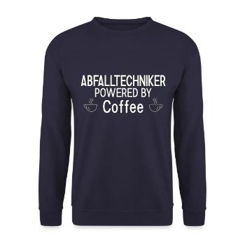 Waste Technician Powered By Coffee - Unisex Sweatshirt - navy - Front - Alina (178cm) & Michal (187cm)