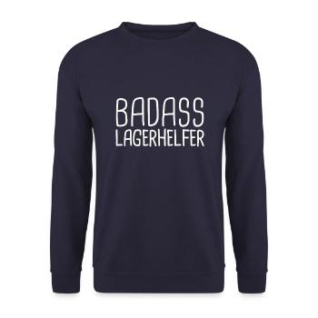 Lagerhelfer Badass - Unisex Pullover - Navy - Vorne - Alina (178cm) & Michal (187cm)