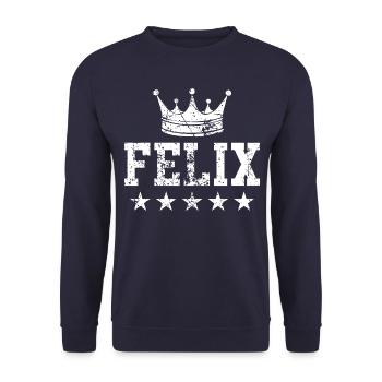 Félix avec couronne - Sweat-shirt Unisexe - marine - Devant - Alina (178cm) & Michal (187cm)