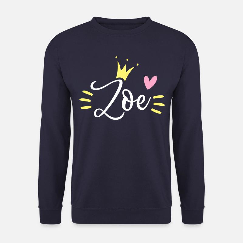 Zoe Name Crown - Unisex Sweatshirt - navy
