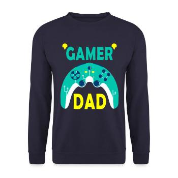 Gamer Dad - Unisex Pullover - Navy - Vorne - Alina (178cm) & Michal (187cm)