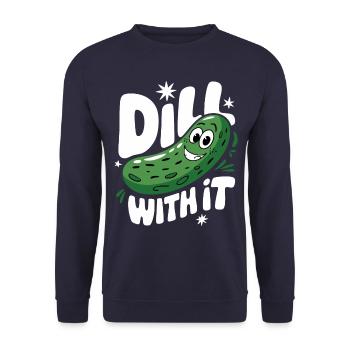 Cucumber Pickle Pickle Food Dill - Unisex Sweatshirt - navy - Front - Alina (178cm) & Michal (187cm)