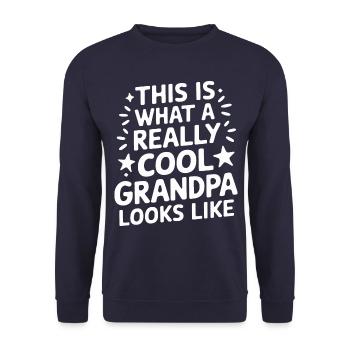 Papy Grand-père Famille Fête des pères - Sweat-shirt Unisexe - marine - Devant - Alina (178cm) & Michal (187cm)