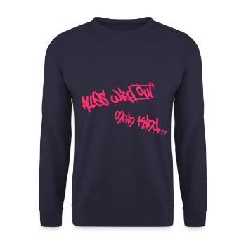 Alles wird gut mein Kind. Die Zukunft ist Pink - Unisex Pullover - Navy - Vorne - Alina (178cm) & Michal (187cm)