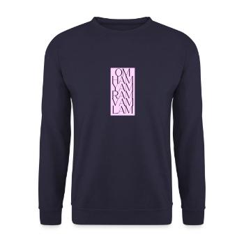 Bija Mantra Chakren - Unisex Pullover - Navy - Vorne - Alina (178cm) & Michal (187cm)