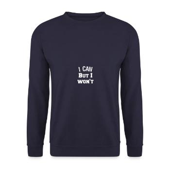 I CAN But I won't - Unisex Pullover - Navy - Vorne - Alina (178cm) & Michal (187cm)