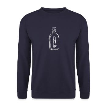 Flaschenpost Hand gezeichnet - Unisex Pullover - Navy - Vorne - Alina (178cm) & Michal (187cm)