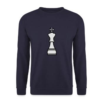 Schach König - Unisex Pullover - Navy - Vorne - Alina (178cm) & Michal (187cm)