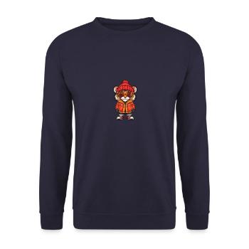 Tiger Winter Comic - Unisex Sweatshirt - navy - Front - Alina (178cm) & Michal (187cm)