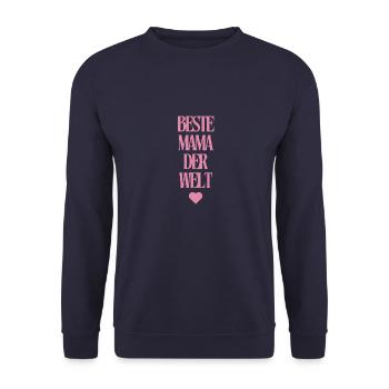 Beste Mama der Welt - Unisex Pullover - Navy - Vorne - Alina (178cm) & Michal (187cm)
