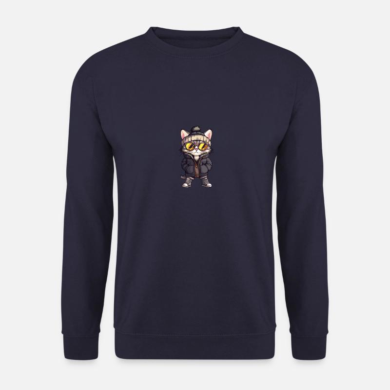 Cat Winter Comic - Unisex Sweatshirt - navy