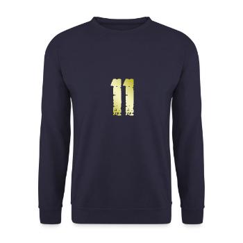 11 Zahl Vintage - Unisex Pullover - Navy - Vorne - Alina (178cm) & Michal (187cm)