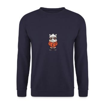 Alpaka Llama Winter Comic - Unisex Pullover - Navy - Vorne - Alina (178cm) & Michal (187cm)