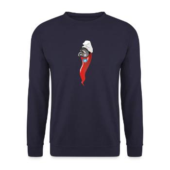 Curniciello 'O Cuorno Pulcinella lucky charm - Unisex Sweatshirt - navy - Front - Alina (178cm) & Michal (187cm)