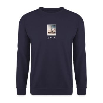 Tour Eiffel Paris Rétro Photo - Sweat-shirt Unisexe - marine - Devant - Alina (178cm) & Michal (187cm)