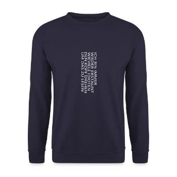 Ich bin immer wieder erstaunt [white] - Unisex Pullover - Navy - Vorne - Alina (178cm) & Michal (187cm)