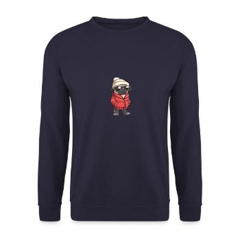Carlin Chien Hiver - Sweat-shirt Unisexe - marine - Devant - Alina (178cm) & Michal (187cm)