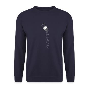 Fallendes Salz Design - Unisex Pullover - Navy - Vorne - Alina (178cm) & Michal (187cm)